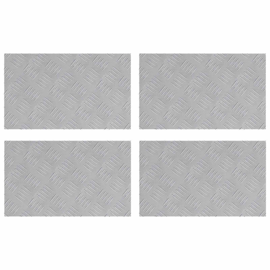 Stair Tread Rectangular 4 pcs Silver 50 x 30 cm Aluminium
