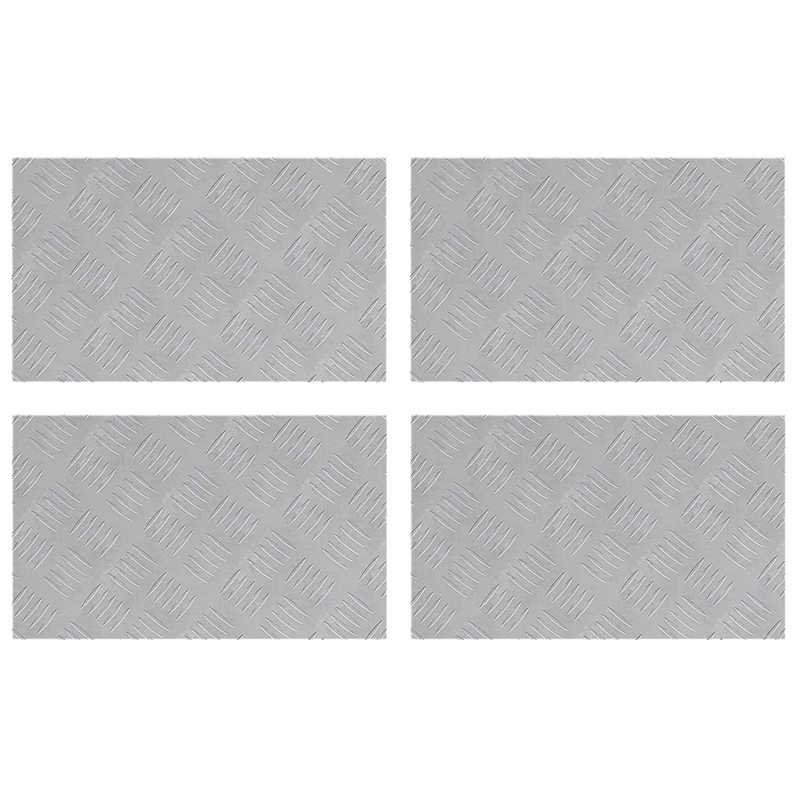 Stair Tread Rectangular 4 pcs Silver 50 x 30 cm Aluminium