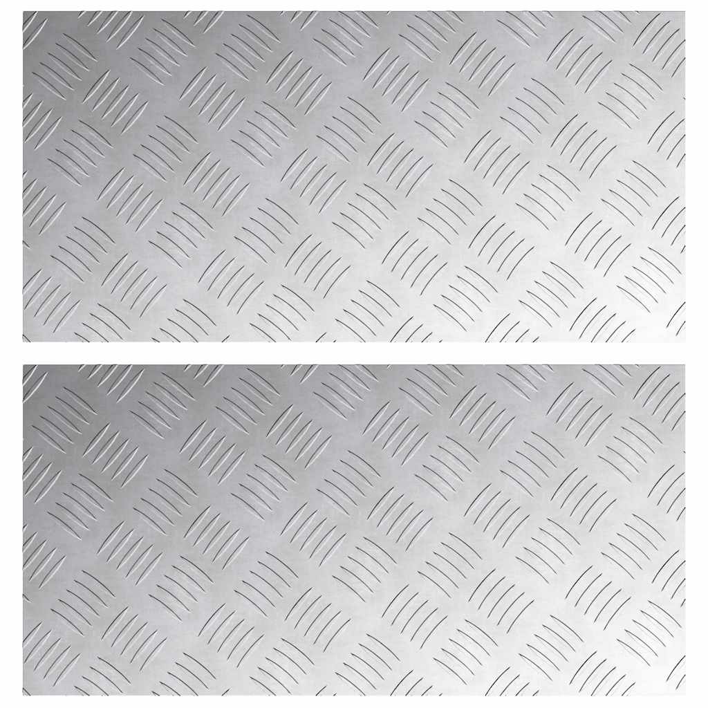 Stair Tread Rectangular 2 pcs Silver 60 x 30 cm Aluminium