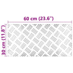 Stair Tread Rectangular 4 pcs Silver 60 x 30 cm Aluminium