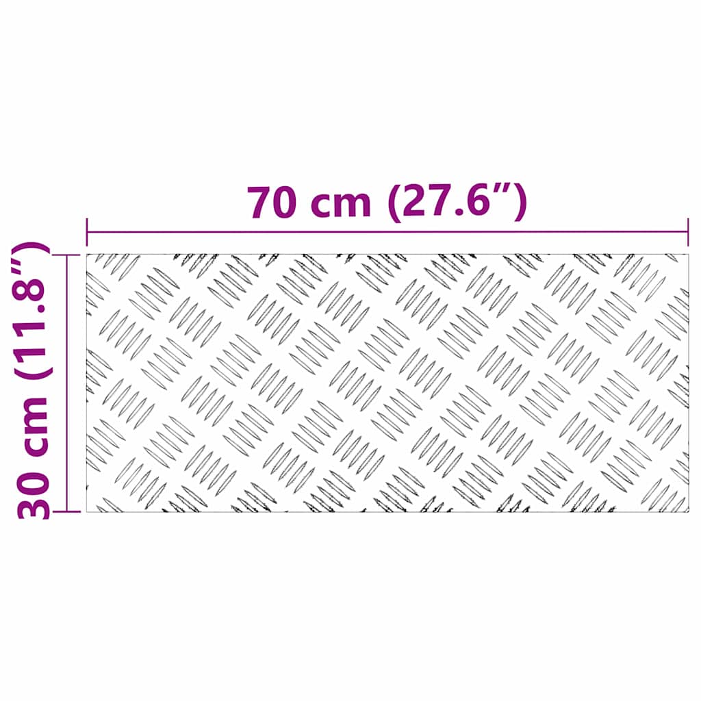 Stair Tread Rectangular 2 pcs Silver 70 x 30 cm Aluminium