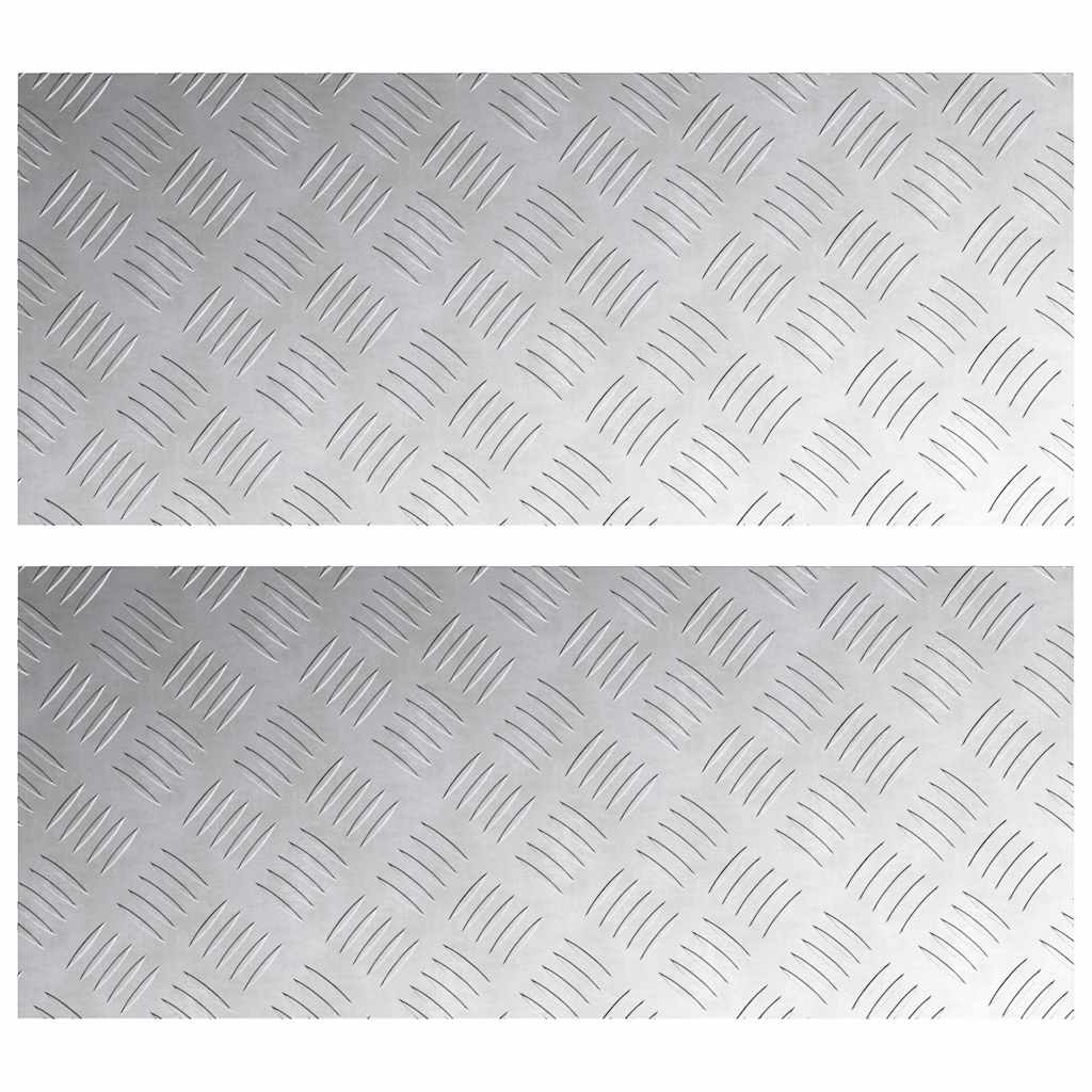 Stair Tread Rectangular 2 pcs Silver 70 x 30 cm Aluminium