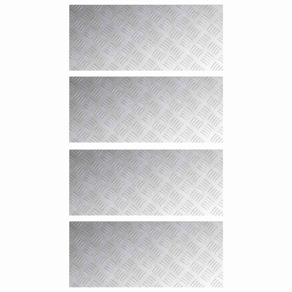 Stair Tread Rectangular 4 pcs Silver 70 x 30 cm Aluminium