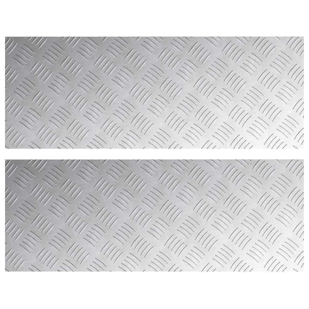 Stair Tread Rectangular 2 pcs Silver 80 x 30 cm Aluminium