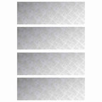 Stair Tread Rectangular 4 pcs Silver 90 x 30 cm Aluminium