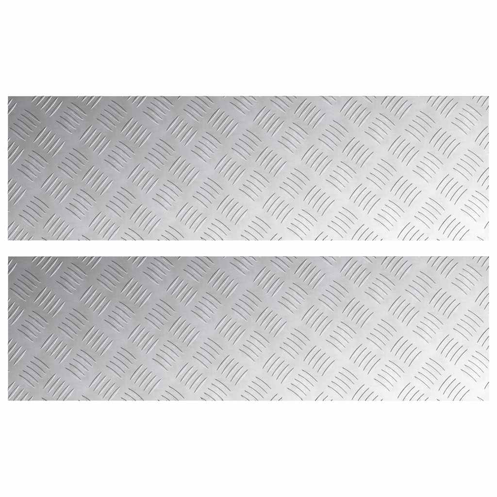Stair Tread Rectangular 2 pcs Silver 100 x 30 cm Aluminium