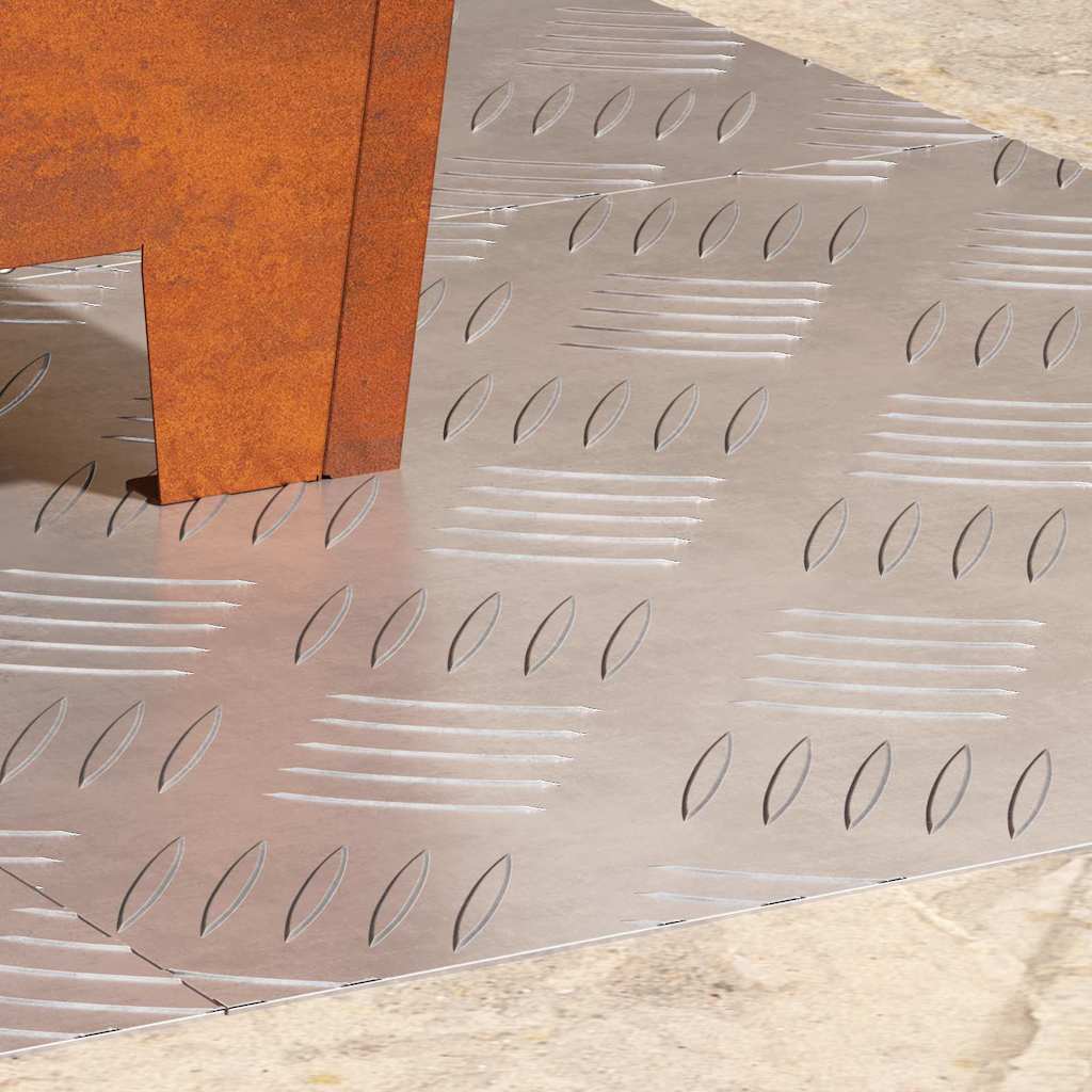 Stair Tread Square 4 pcs Silver 40 x 40 cm Aluminium