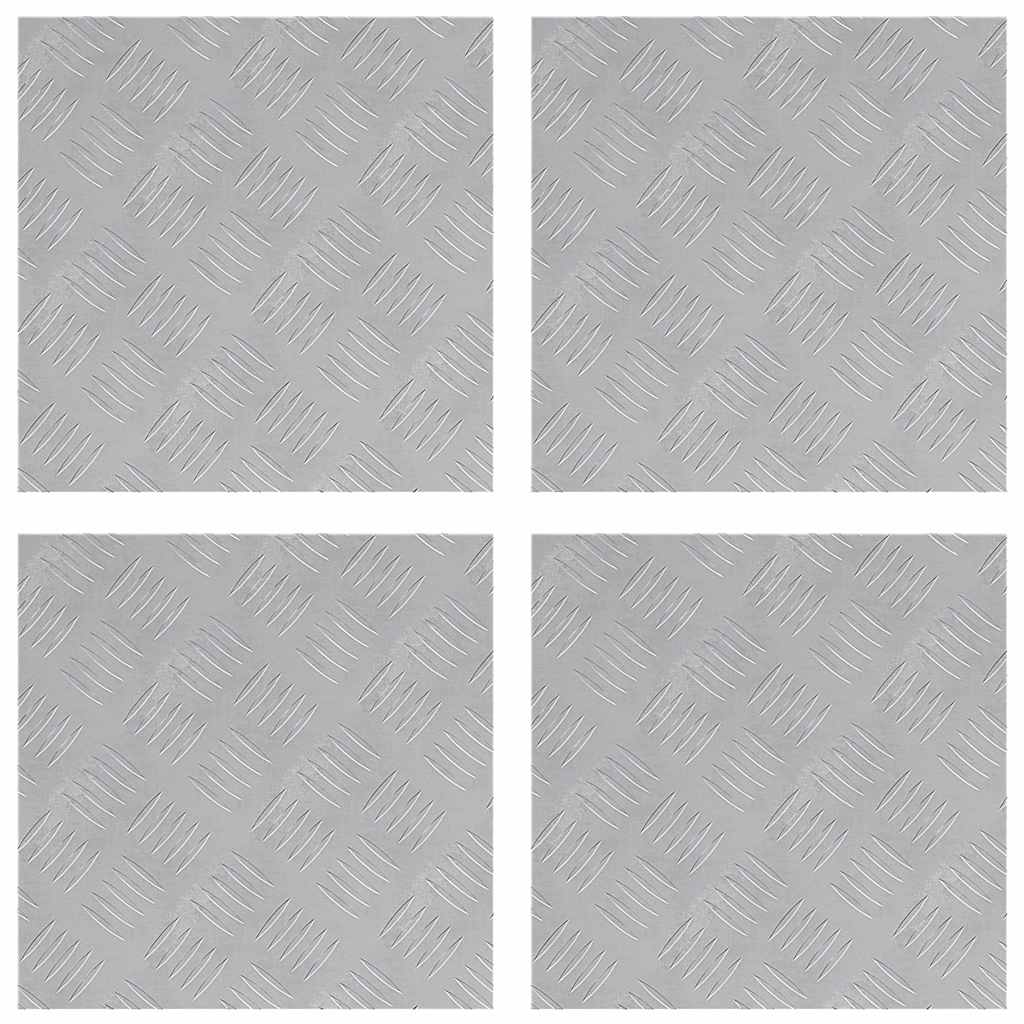 Stair Tread Square 4 pcs Silver 40 x 40 cm Aluminium