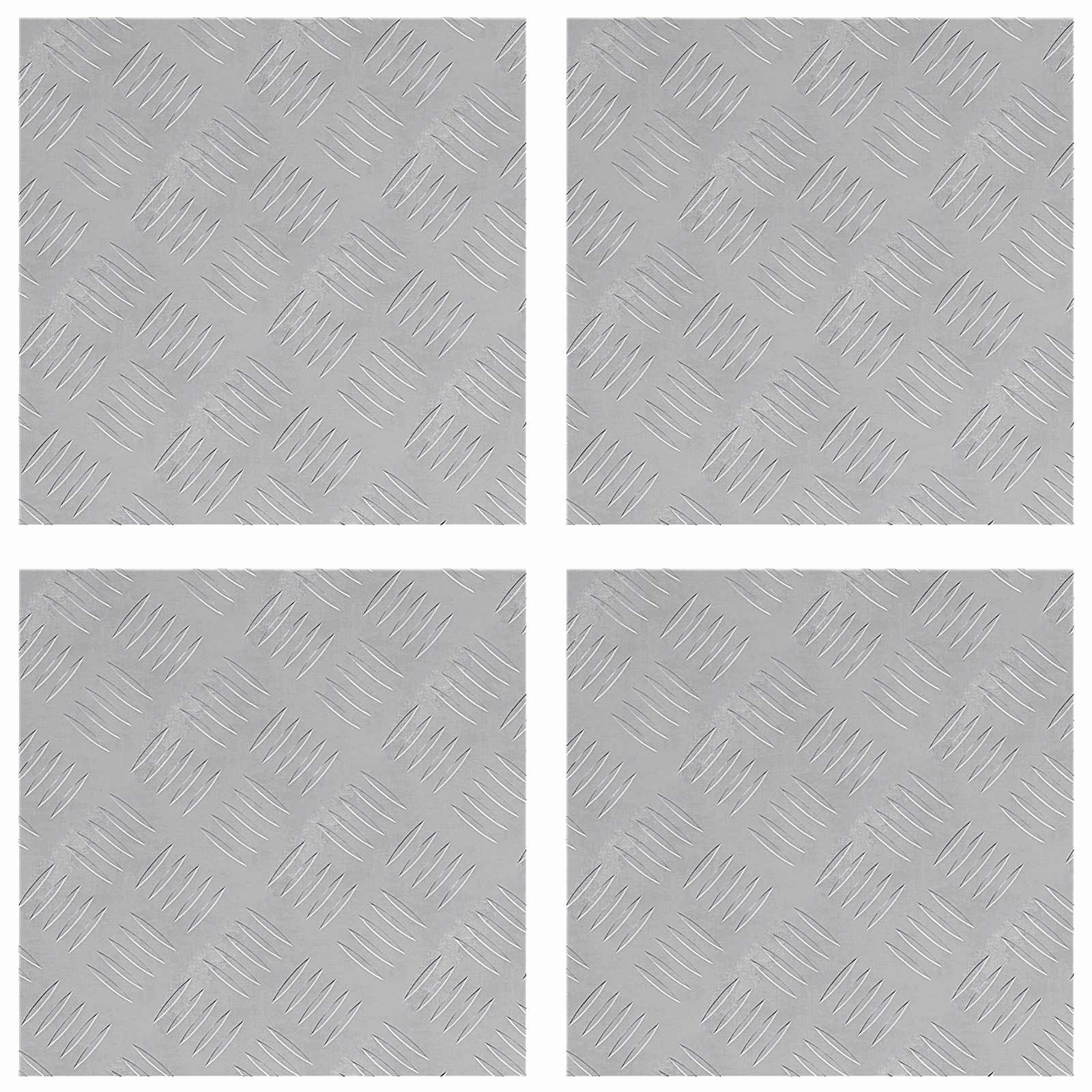 Stair Tread Square 4 pcs Silver 40 x 40 cm Aluminium