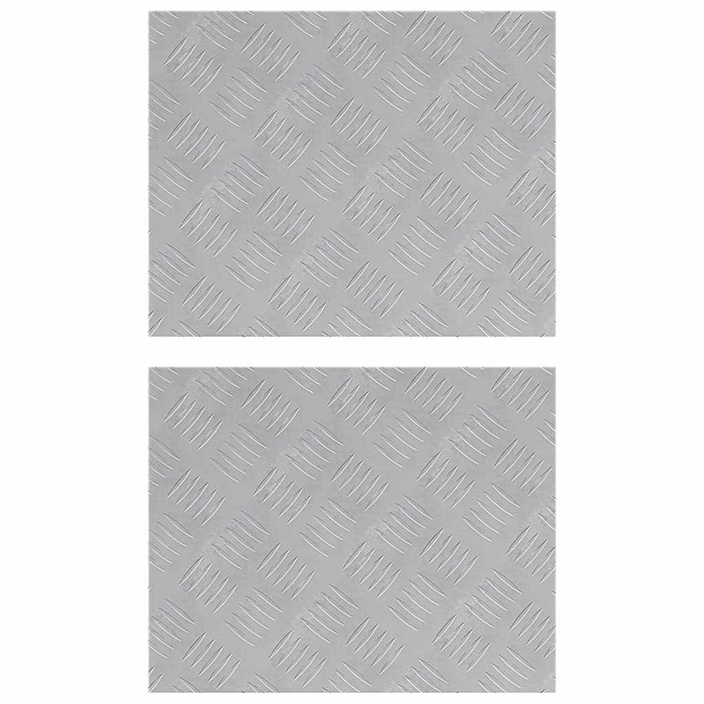 Stair Tread Rectangular 2 pcs Silver 50 x 40 cm Aluminium