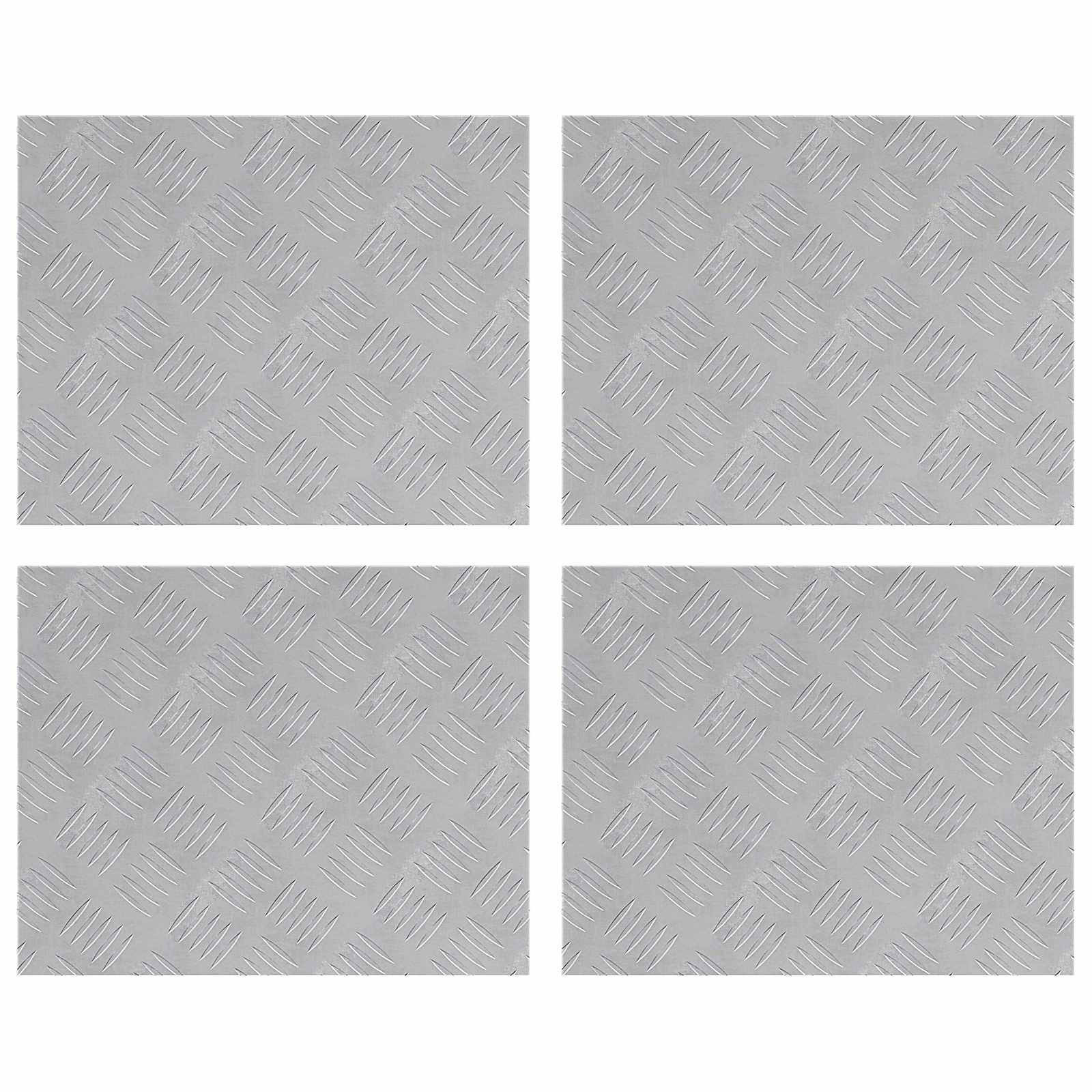 Stair Tread Rectangular 4 pcs Silver 50 x 40 cm Aluminium