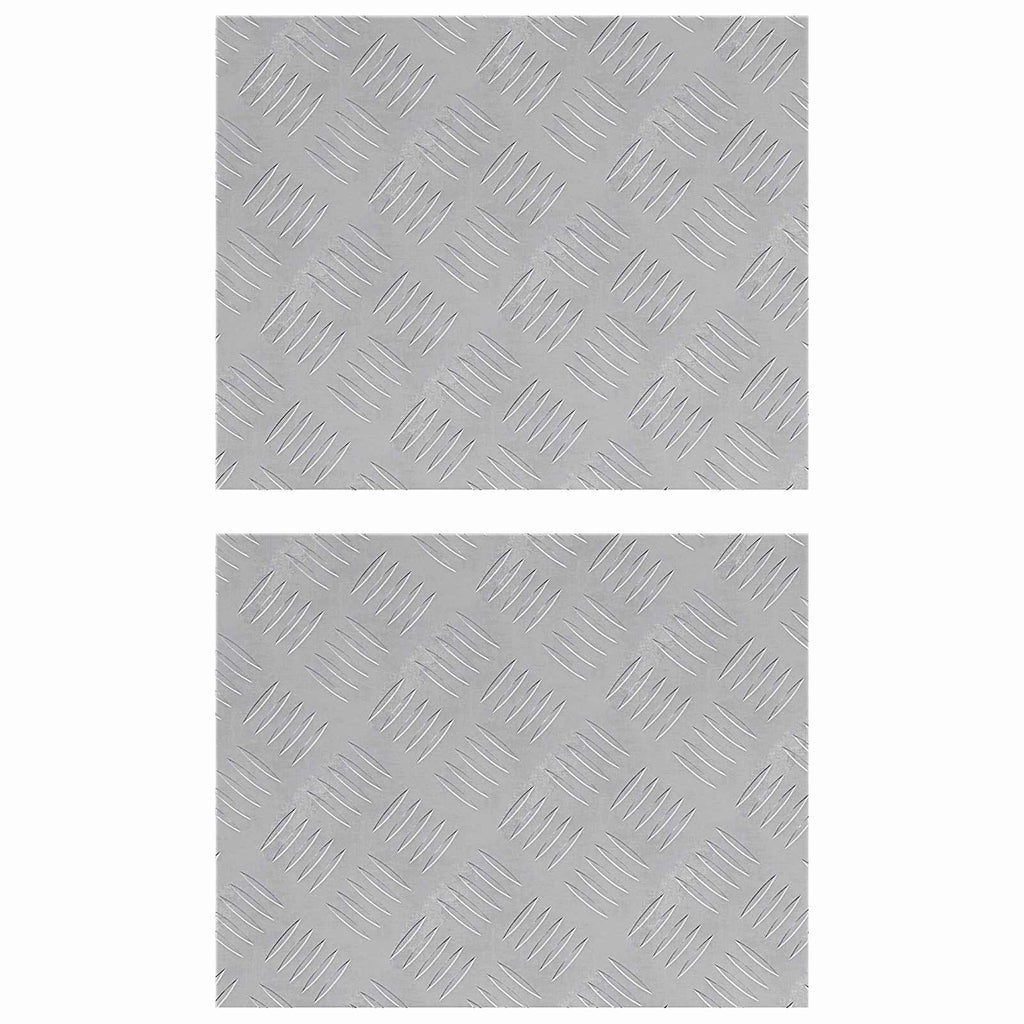 Stair Tread Rectangular 2 pcs Silver 50 x 40 cm Aluminium