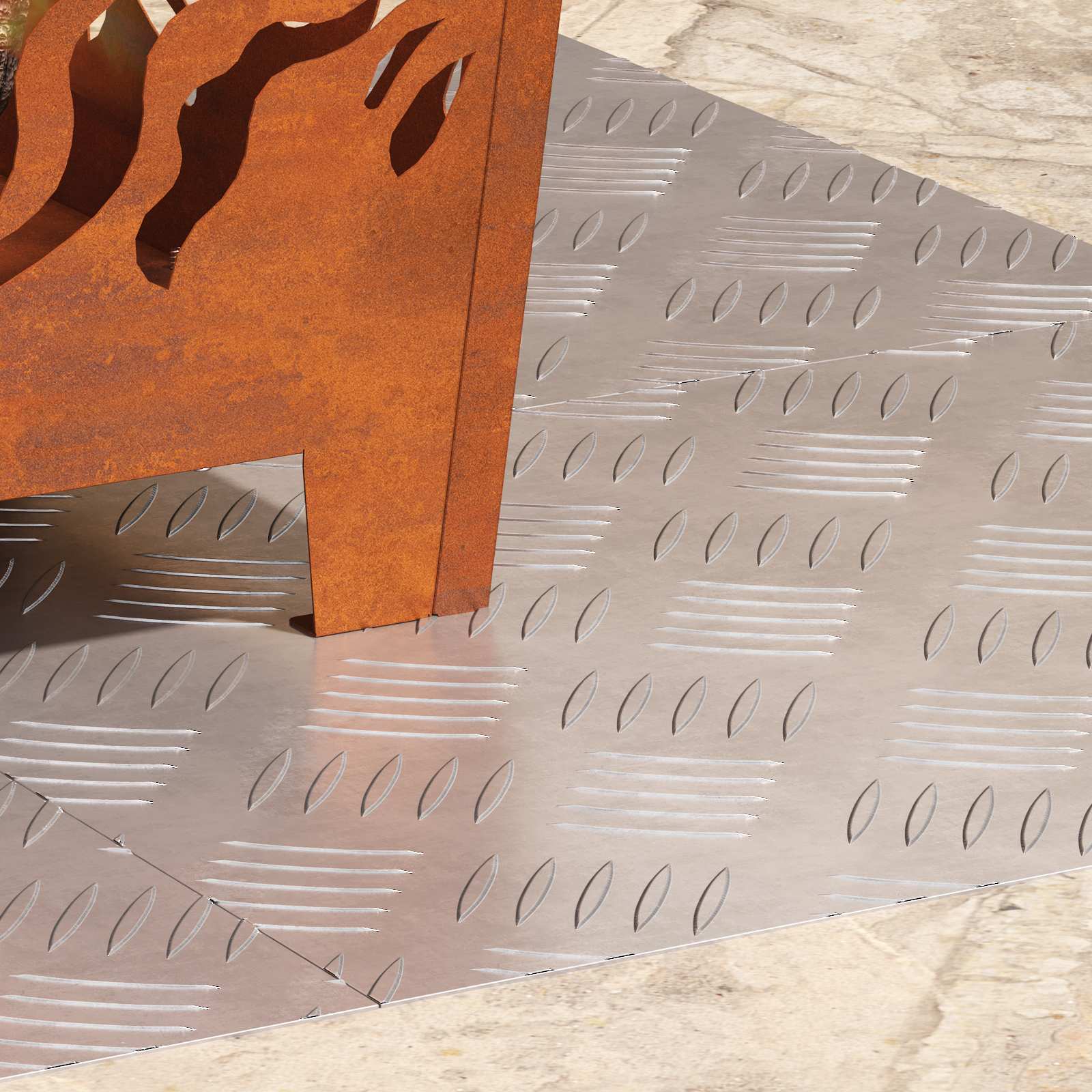 Stair Tread Rectangular 4 pcs Silver 50 x 40 cm Aluminium