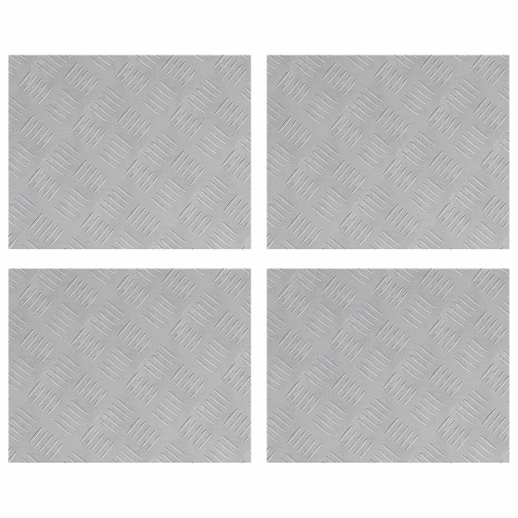 Stair Tread Rectangular 4 pcs Silver 50 x 40 cm Aluminium