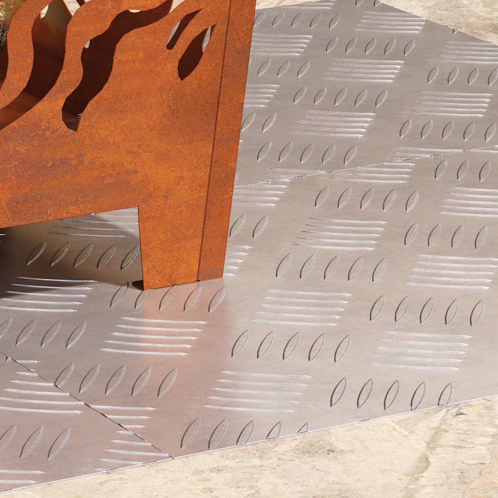 Stair Tread Rectangular 4 pcs Silver 60 x 40 cm Aluminium