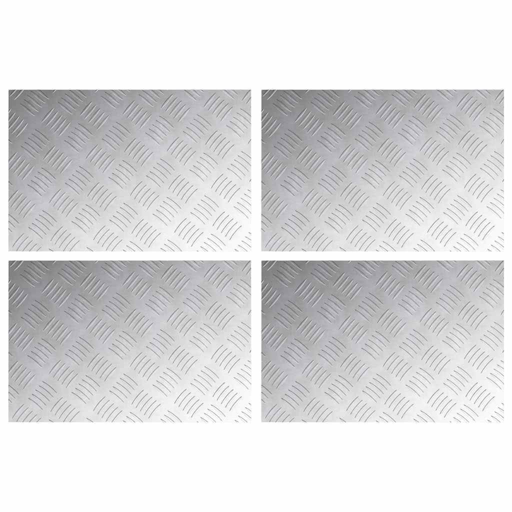 Stair Tread Rectangular 4 pcs Silver 60 x 40 cm Aluminium