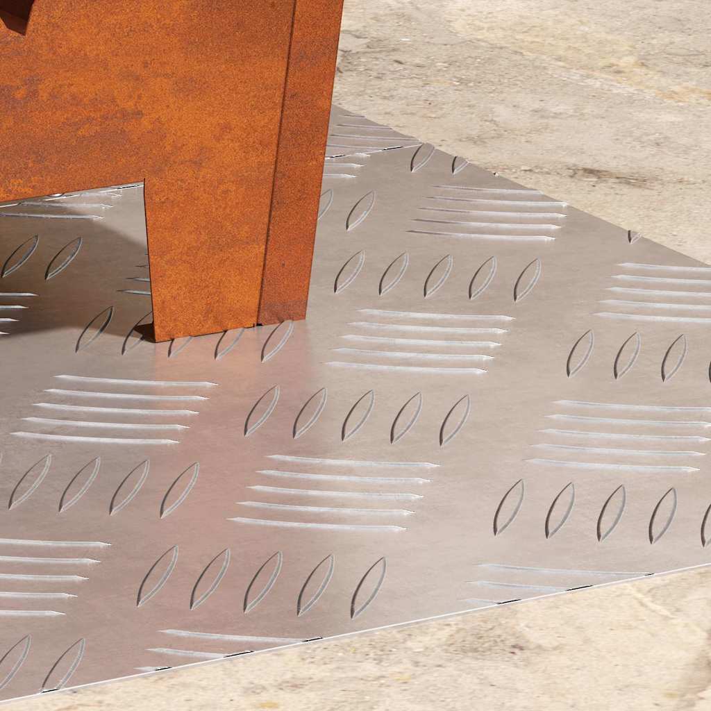 Stair Tread Rectangular 2 pcs Silver 60 x 40 cm Aluminium