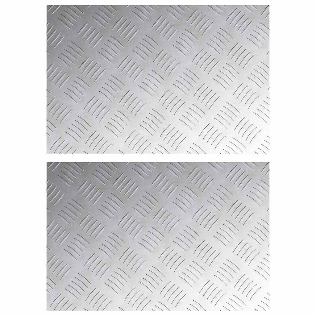 Stair Tread Rectangular 2 pcs Silver 60 x 40 cm Aluminium