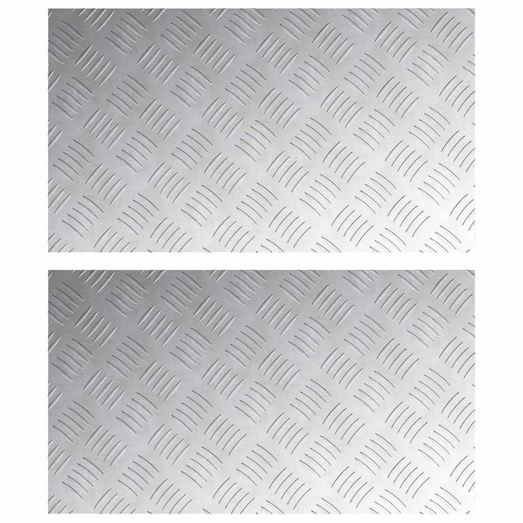 Stair Tread Rectangular 2 pcs Silver 70 x 40 cm Aluminium