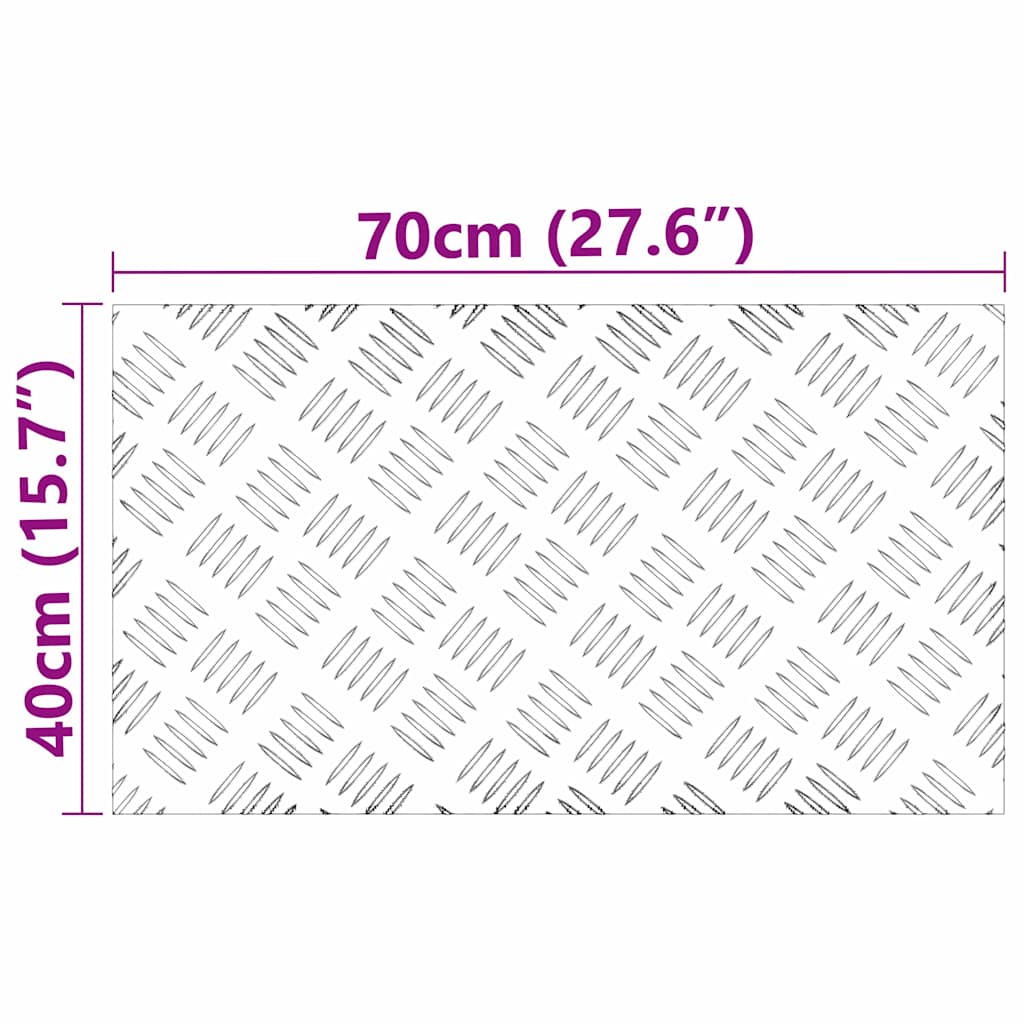 Stair Tread Rectangular 4 pcs Silver 70 x 40 cm Aluminium