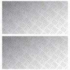 Stair Tread Rectangular 2 pcs Silver 80 x 40 cm Aluminium