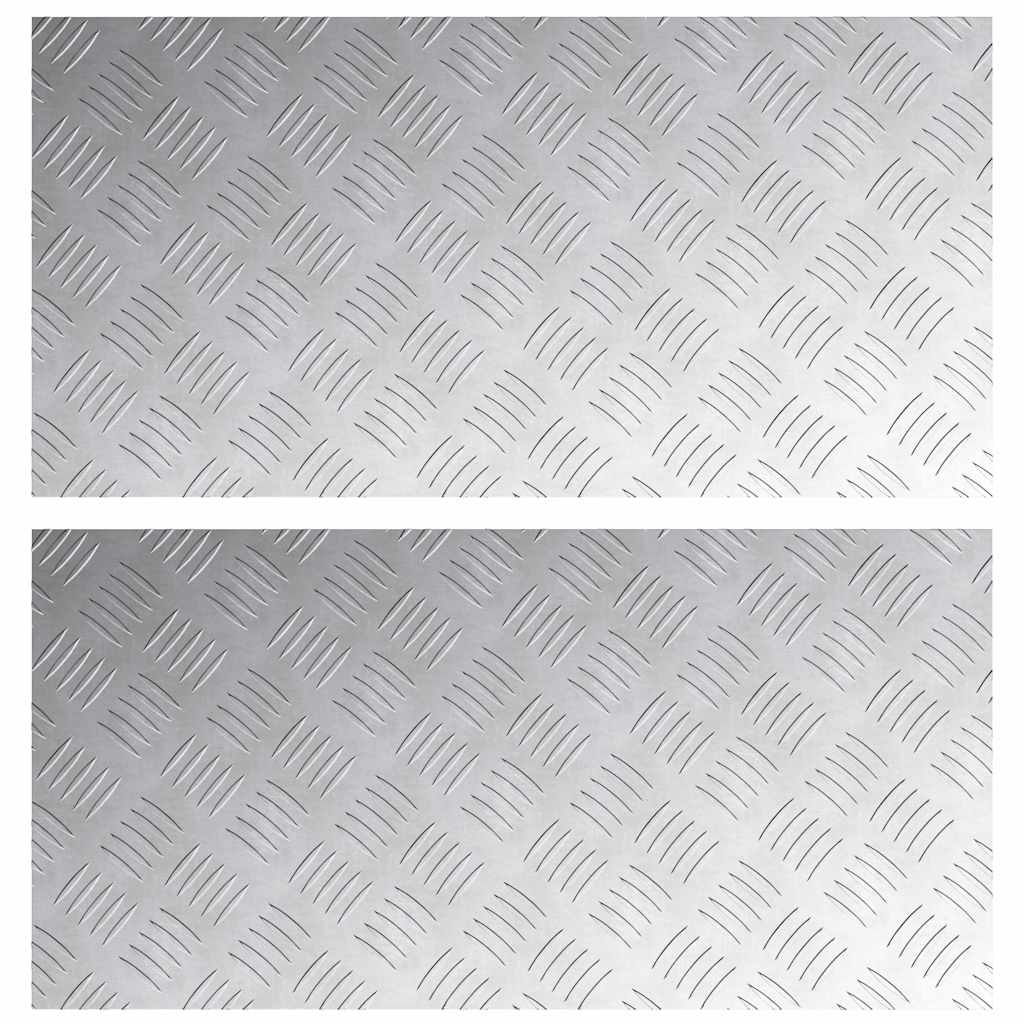Stair Tread Rectangular 2 pcs Silver 80 x 40 cm Aluminium