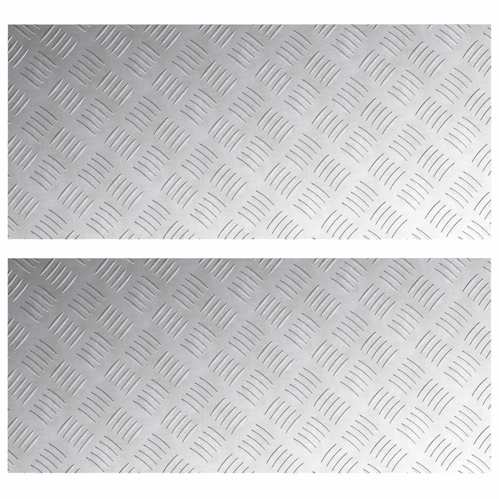 Stair Tread Rectangular 2 pcs Silver 90 x 40 cm Aluminium
