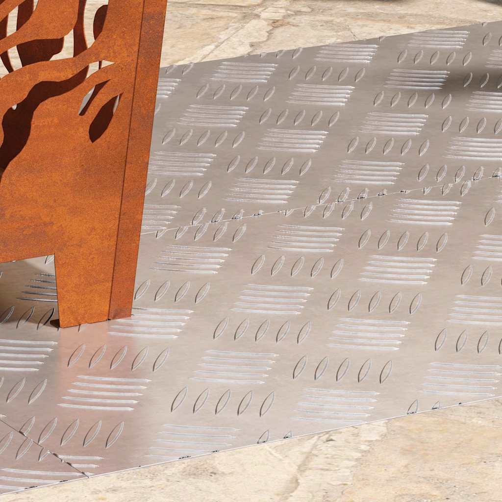 Stair Tread Rectangular 4 pcs Silver 90 x 40 cm Aluminium