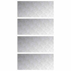 Stair Tread Rectangular 4 pcs Silver 90 x 40 cm Aluminium