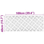 Stair Tread Rectangular 4 pcs Silver 100 x 40 cm Aluminium