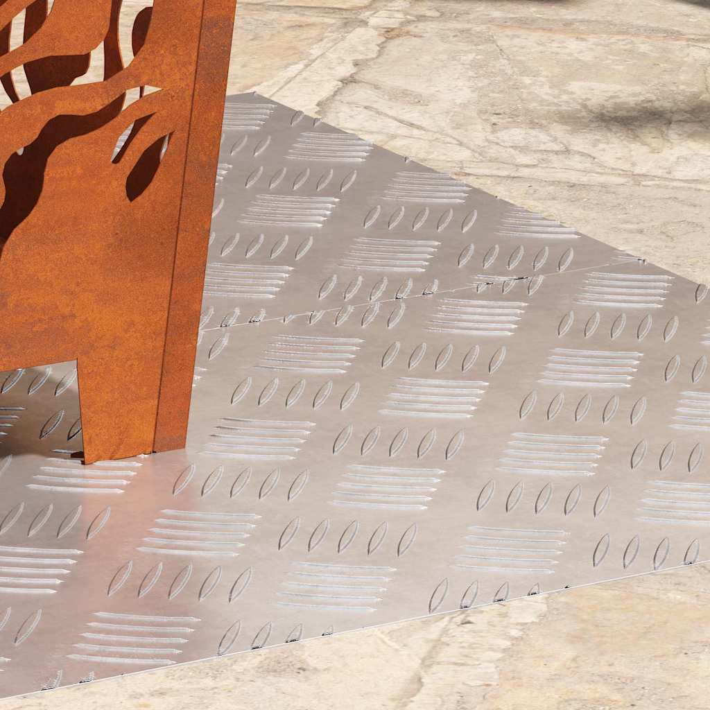 Stair Tread Rectangular 2 pcs Silver 100 x 40 cm Aluminium