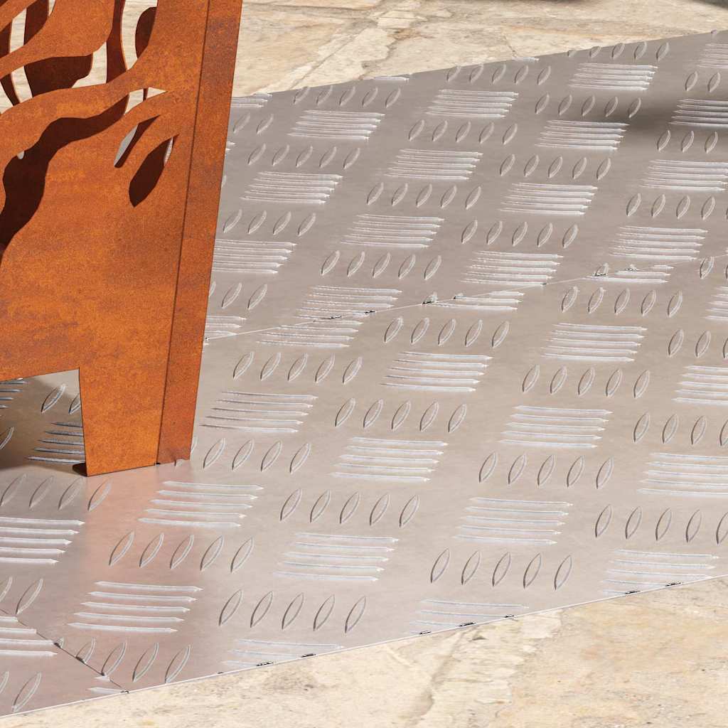 Stair Tread Rectangular 4 pcs Silver 100 x 40 cm Aluminium