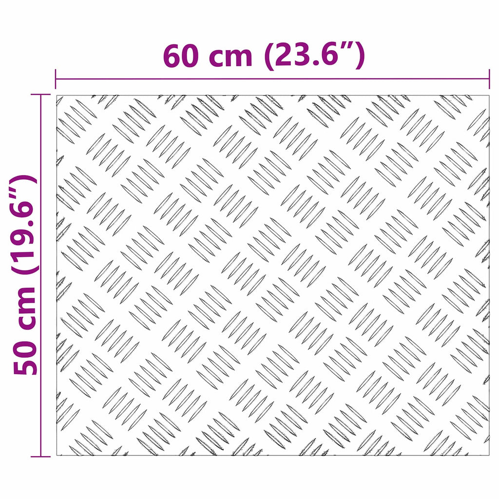 Stair Tread Rectangular 2 pcs Silver 60 x 50 cm Aluminium
