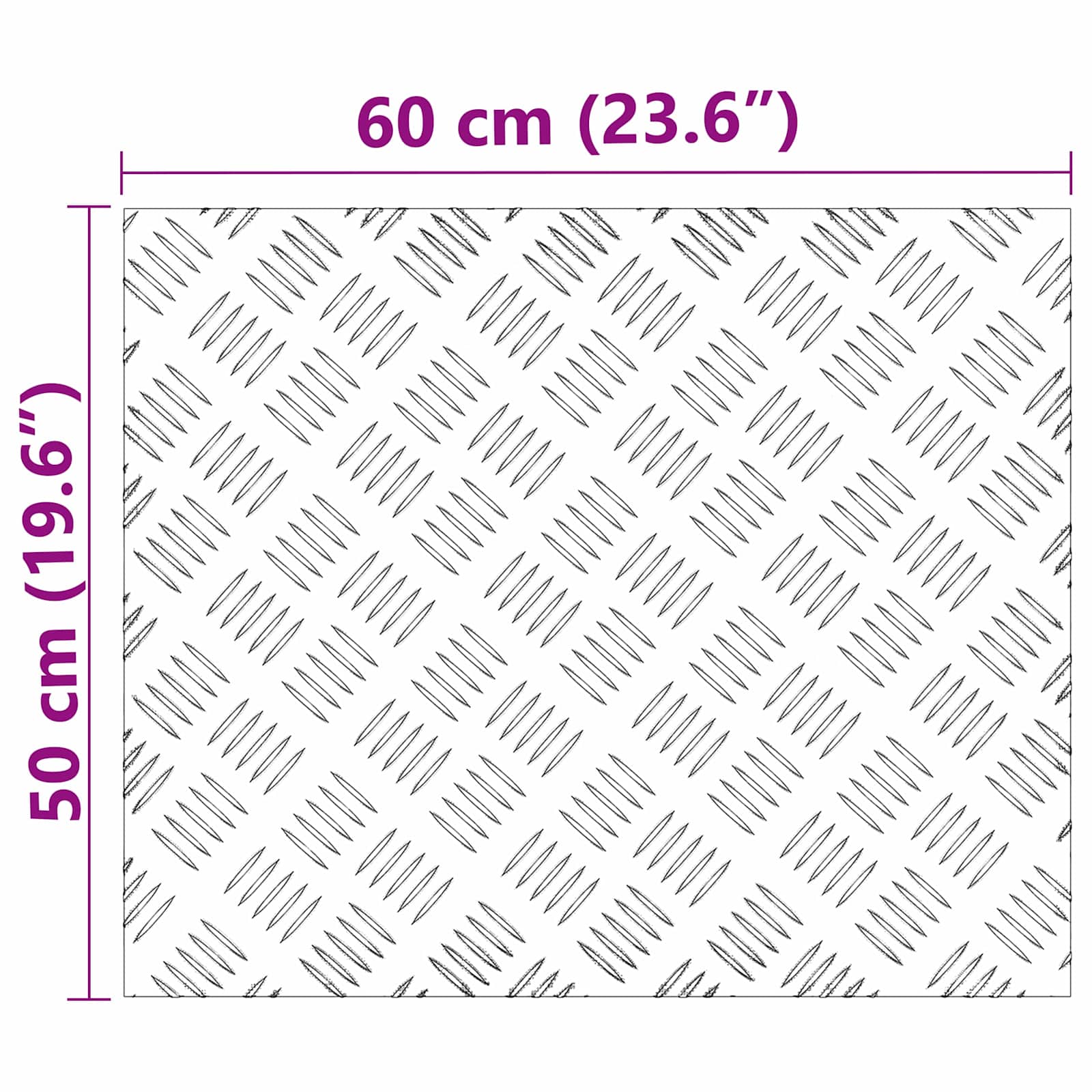 Stair Tread Rectangular 2 pcs Silver 60 x 50 cm Aluminium