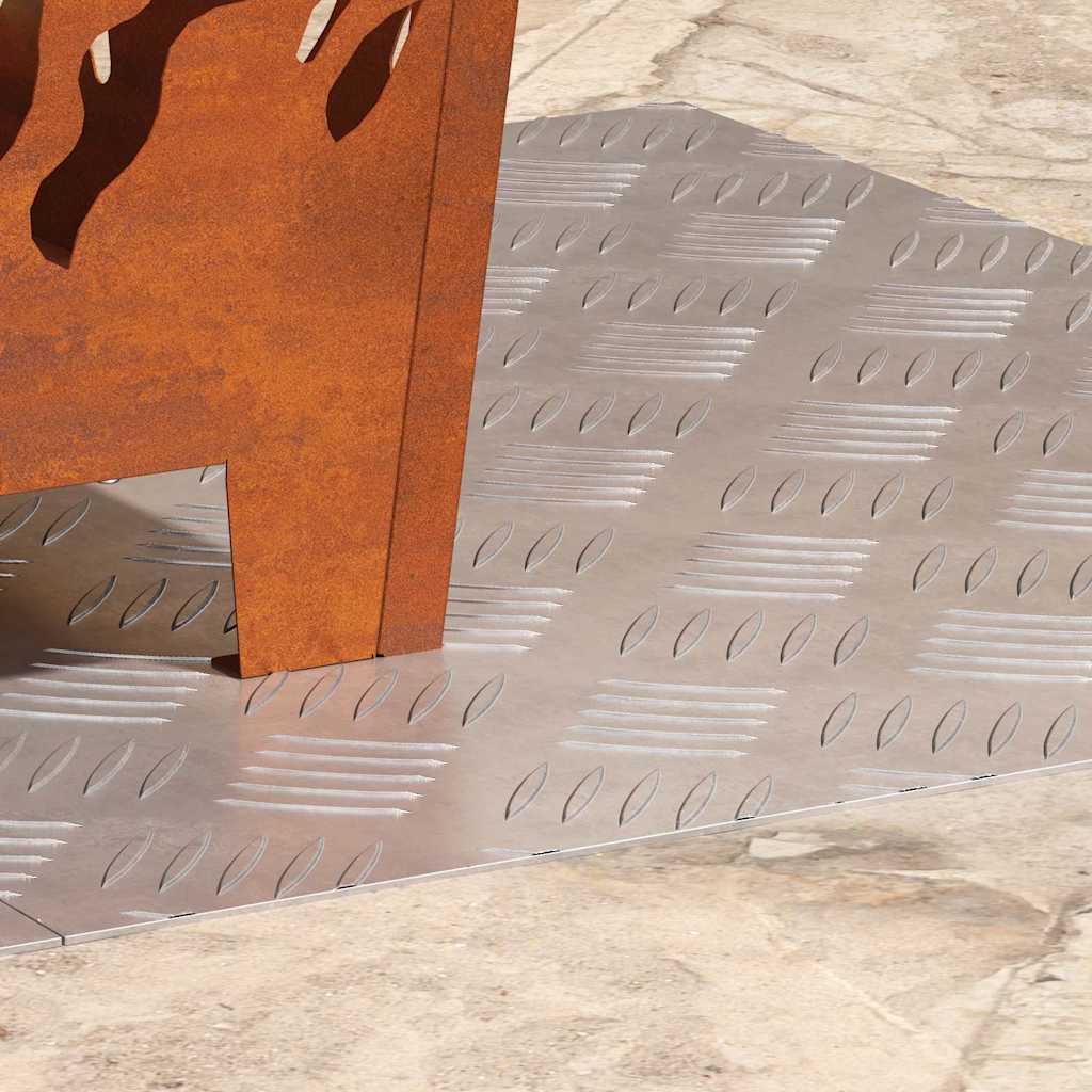 Stair Tread Rectangular 2 pcs Silver 60 x 50 cm Aluminium