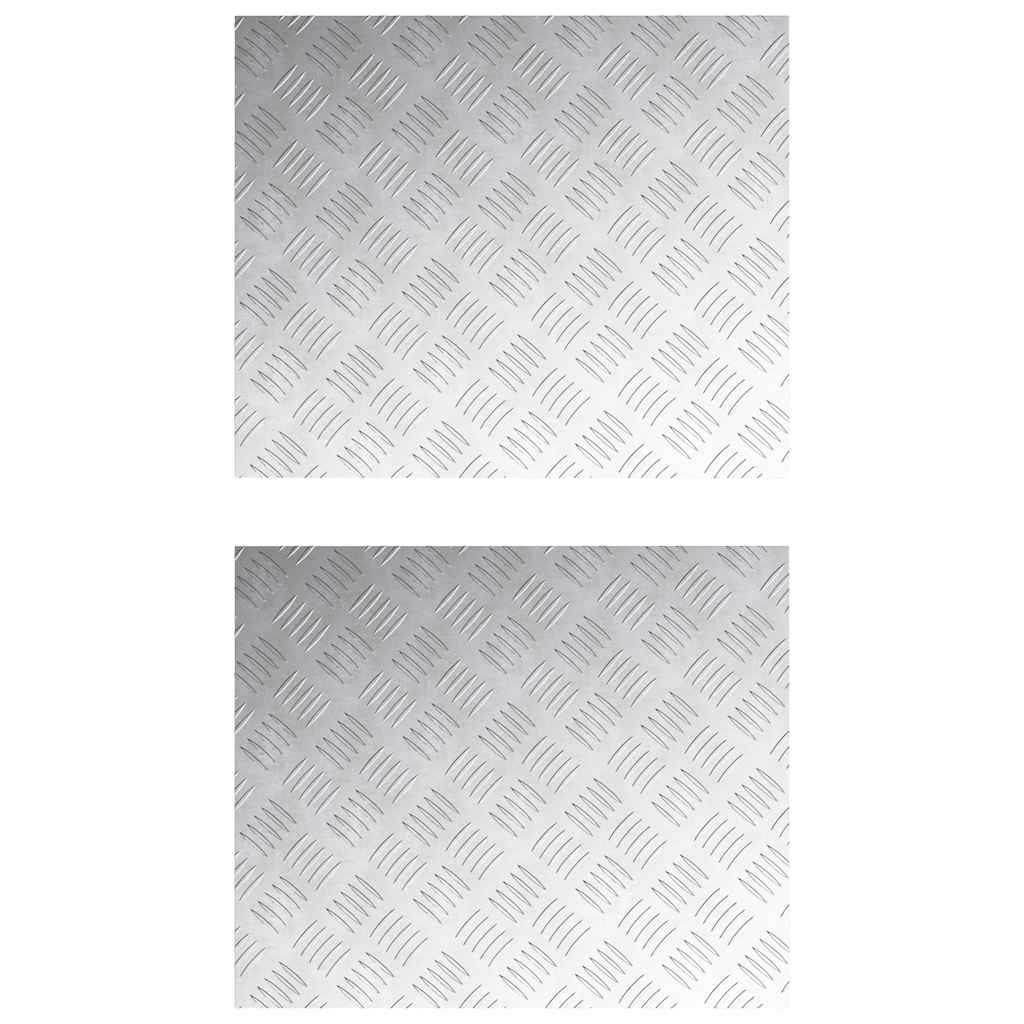 Stair Tread Rectangular 2 pcs Silver 60 x 50 cm Aluminium