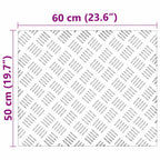 Stair Tread Rectangular 4 pcs Silver 60 x 50 cm Aluminium