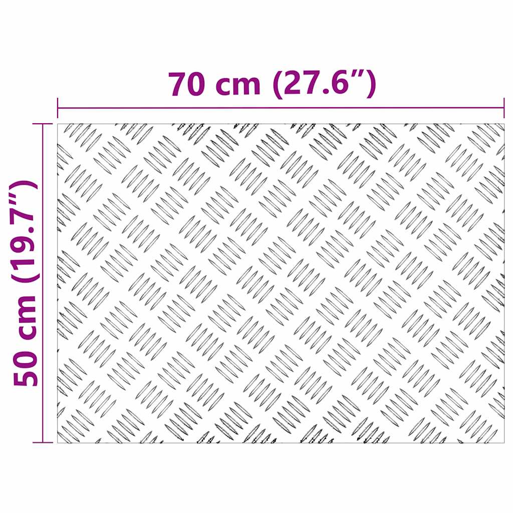 Stair Tread Rectangular 2 pcs Silver 70 x 50 cm Aluminium