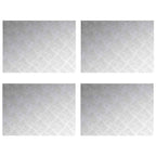 Stair Tread Rectangular 4 pcs Silver 70 x 50 cm Aluminium