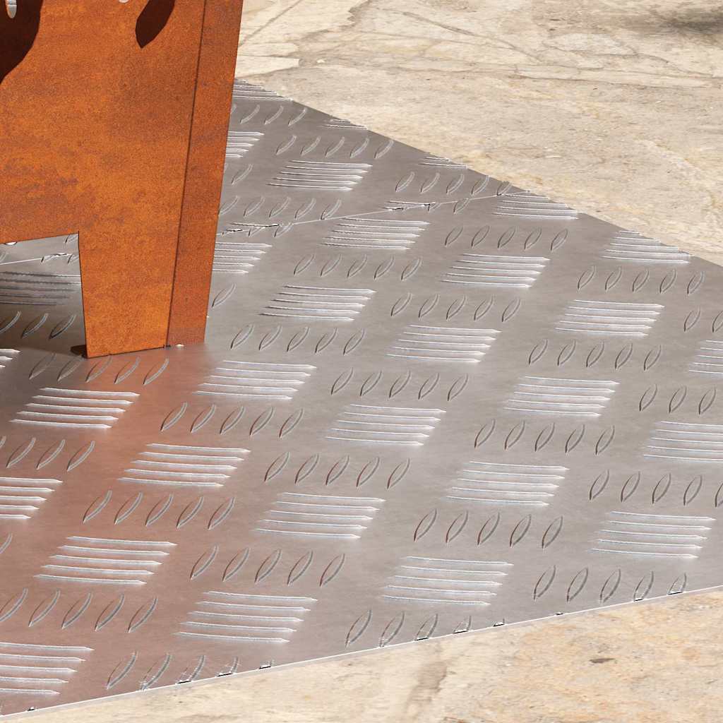 Stair Tread Rectangular 2 pcs Silver 80 x 50 cm Aluminium