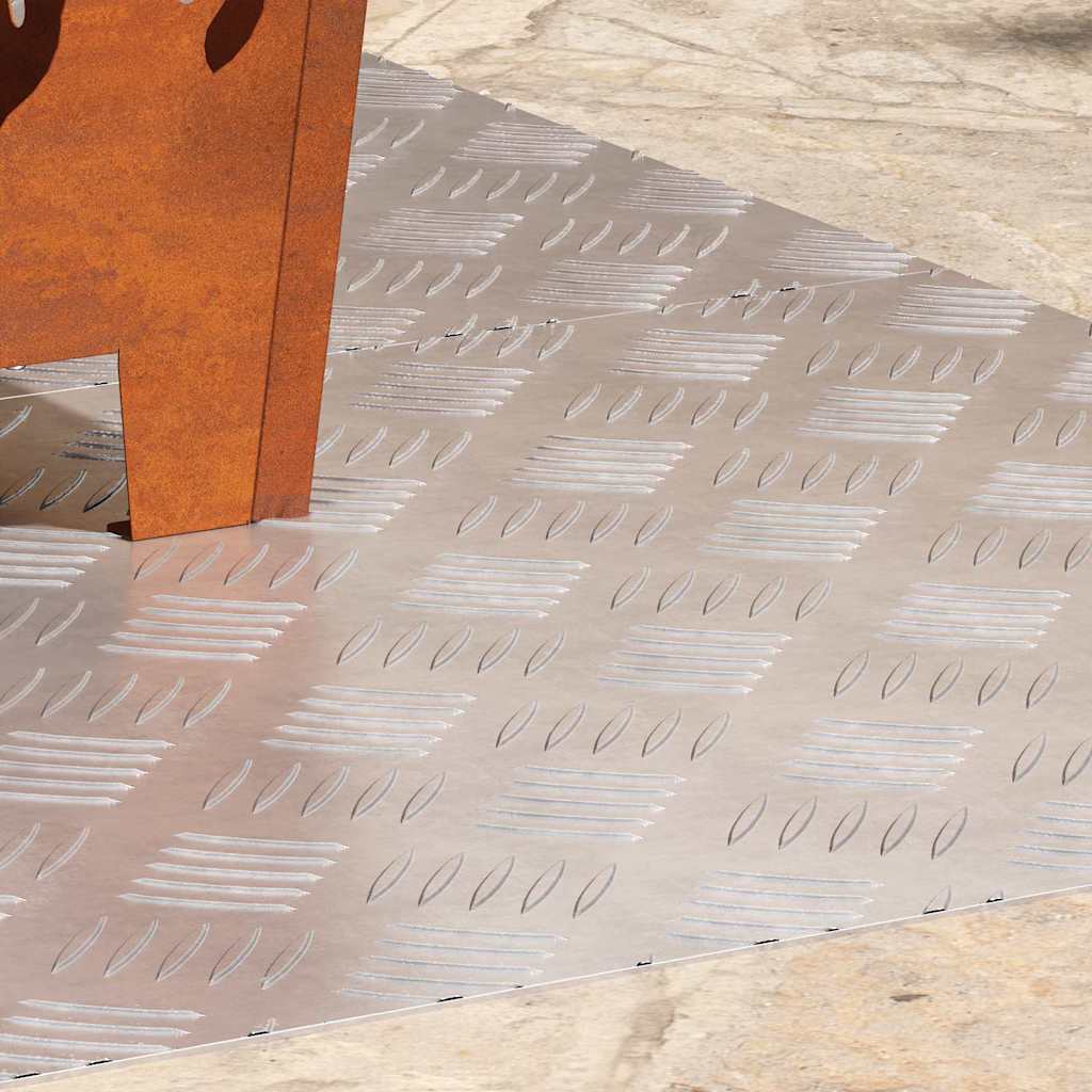 Stair Tread Rectangular 2 pcs Silver 90 x 50 cm Aluminium