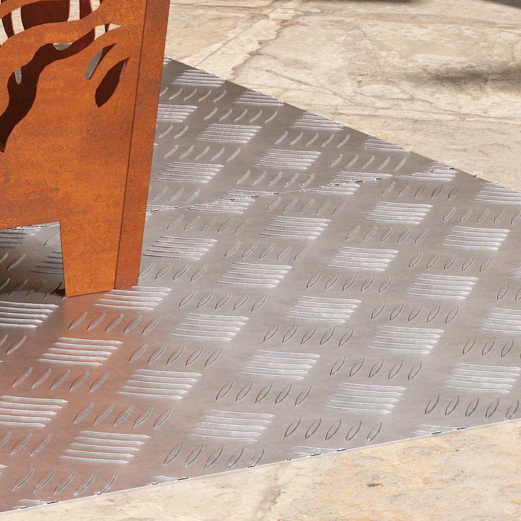 Stair Tread Rectangular 2 pcs Silver 100 x 50 cm Aluminium