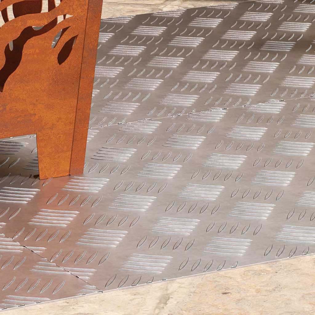 Stair Tread Rectangular 4 pcs Silver 100 x 50 cm Aluminium