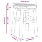 Stool Bamboo Natural 30 x 30 x 36 cm Bamboo