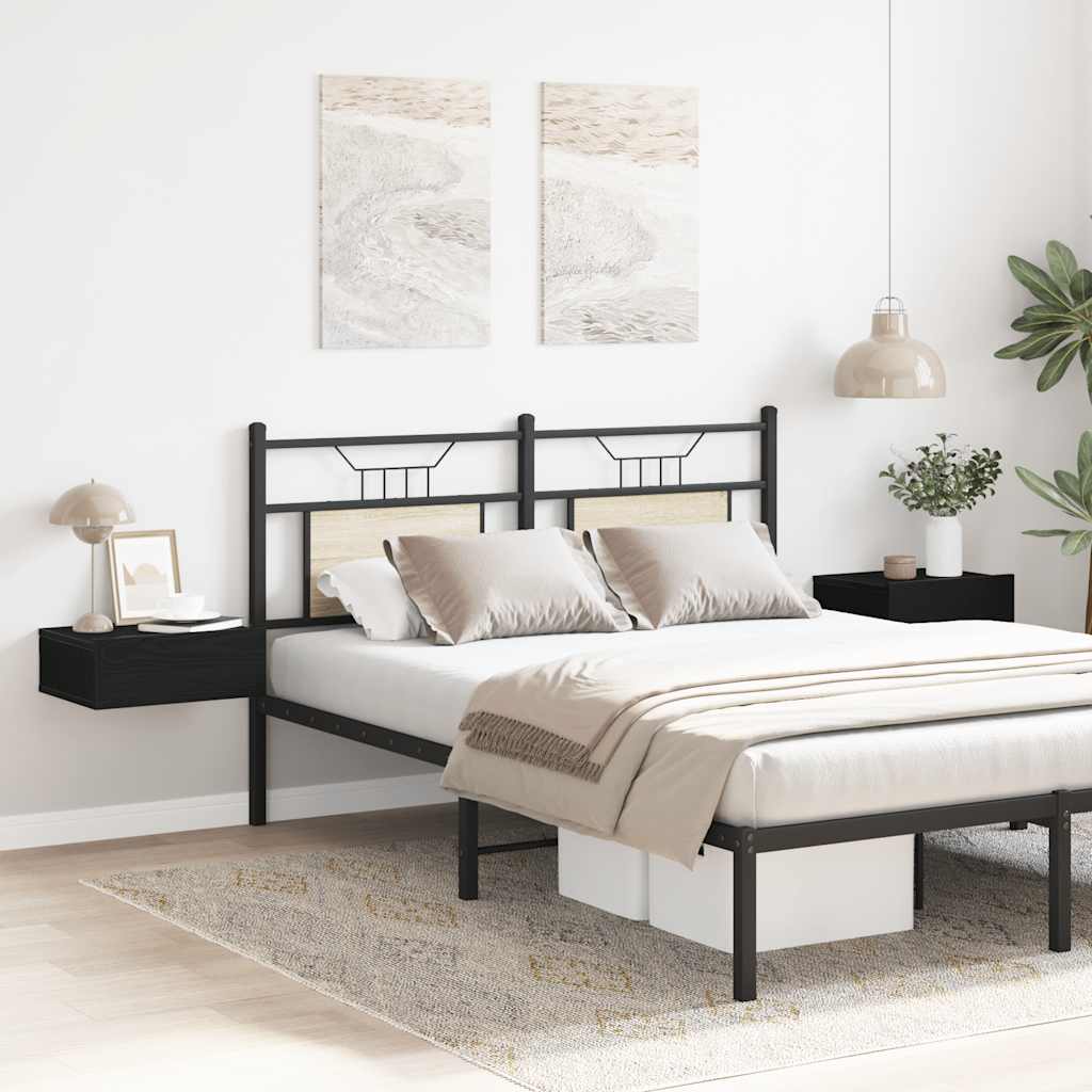 Floating Nightstands 2 pcs Black Oak 40x32x15 cm Engineered Wood