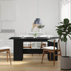 Dining Table Black Oak 180x90x76 cm Engineered Wood
