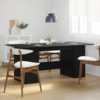 Dining Table Black Oak 180x90x76 cm Engineered Wood
