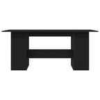 Dining Table Black Oak 180x90x76 cm Engineered Wood