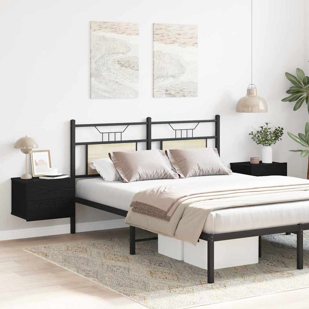 Bedside Cabinet 2 pcs Black Oak 40 x 30 x 30 cm Engineered Wood