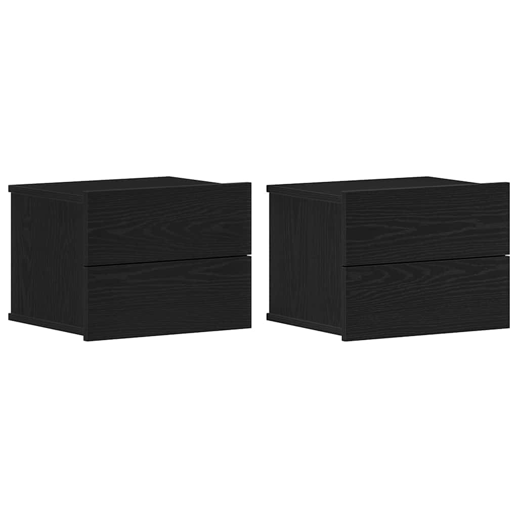 Bedside Cabinet 2 pcs Black Oak 40 x 30 x 30 cm Engineered Wood